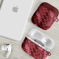 Maroon Aloha Hawaii AirPods Case Hawaiian Kakau Ohia Lehua Lei LT14 - Polynesian Pride