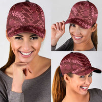 Maroon Aloha Hawaii Classic Cap Hawaiian Kakau Ohia Lehua Lei LT14 - Polynesian Pride