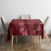 Maroon Aloha Hawaii Tablecloth Hawaiian Kakau Ohia Lehua Lei - Polynesian Pride