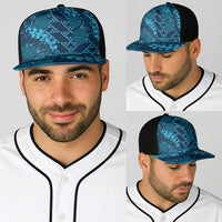 Naval Night Aloha Hawaii Baseball Net Cap Hawaiian Kakau Ohia Lehua Lei LT14 - Polynesian Pride