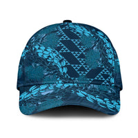 Naval Night Aloha Hawaii Classic Cap Hawaiian Kakau Ohia Lehua Lei LT14 Universal Fit Blue - Polynesian Pride