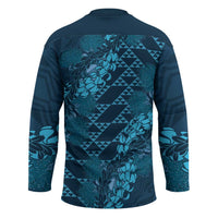 Naval Night Aloha Hawaii Hockey Jersey Hawaiian Kakau Ohia Lehua Lei LT14 - Polynesian Pride