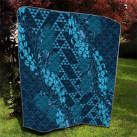 Naval Night Aloha Hawaii Quilt Hawaiian Kakau Ohia Lehua Lei - Polynesian Pride