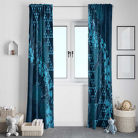 Naval Night Aloha Hawaii Window Curtain Hawaiian Kakau Ohia Lehua Lei - Polynesian Pride