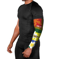 Personalised PNG Morobe Provins Arm Sleeves Papua New Guinea Plumeria Melanesian Pattern LT14 - Polynesian Pride