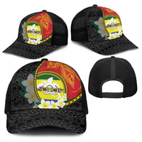 PNG Morobe Provins Baseball Net Cap Papua New Guinea Plumeria Melanesian Pattern LT14 - Polynesian Pride