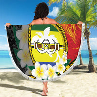 Personalised PNG Morobe Provins Beach Blanket Papua New Guinea Plumeria Melanesian Pattern LT14 - Polynesian Pride
