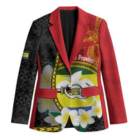 Personalised PNG Morobe Provins Blazer Papua New Guinea Plumeria Melanesian Pattern - Polynesian Pride