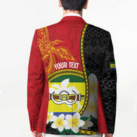 Personalised PNG Morobe Provins Blazer Papua New Guinea Plumeria Melanesian Pattern - Polynesian Pride