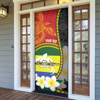 Personalised PNG Morobe Provins Door Cover Papua New Guinea Plumeria Melanesian Pattern - Polynesian Pride