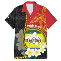 Personalised PNG Morobe Provins Hawaiian Shirt Papua New Guinea Plumeria Melanesian Pattern LT14 Red - Polynesian Pride