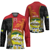 Personalised PNG Morobe Provins Hockey Jersey Papua New Guinea Plumeria Melanesian Pattern LT14 - Polynesian Pride
