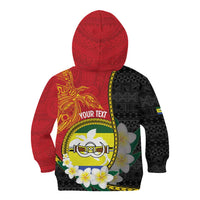 Personalised PNG Morobe Provins Kid Hoodie Papua New Guinea Plumeria Melanesian Pattern - Polynesian Pride