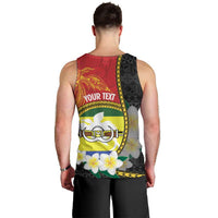 Personalised PNG Morobe Provins Men Tank Top Papua New Guinea Plumeria Melanesian Pattern LT14 - Polynesian Pride