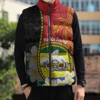 Personalised PNG Morobe Provins Sleeveless Puffer Jacket Papua New Guinea Plumeria Melanesian Pattern LT14 - Polynesian Pride