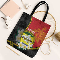 Personalised PNG Morobe Provins Tote Bag Papua New Guinea Plumeria Melanesian Pattern LT14 One Size Red - Polynesian Pride