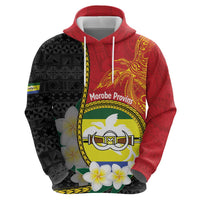 Personalised PNG Morobe Provins Zip Hoodie Papua New Guinea Plumeria Melanesian Pattern - Polynesian Pride