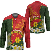 Personalised PNG Isten Hailans Provins Hockey Jersey Papua New Guinea Plumeria Melanesian Pattern - Polynesian Pride