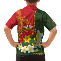 Personalised PNG Isten Hailans Provins Kid Hawaiian Shirt Papua New Guinea Plumeria Melanesian Pattern - Polynesian Pride