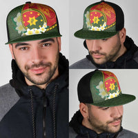 PNG Isten Hailans Provins Mesh Trucker Cap Papua New Guinea Plumeria Melanesian Pattern LT14 - Polynesian Pride