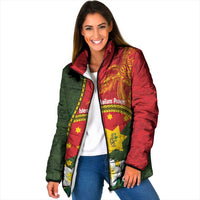 Personalised PNG Isten Hailans Provins Padded Jacket Papua New Guinea Plumeria Melanesian Pattern LT14 - Polynesian Pride