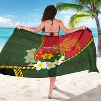 Personalised PNG Isten Hailans Provins Sarong Papua New Guinea Plumeria Melanesian Pattern - Polynesian Pride