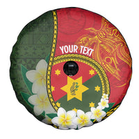 Personalised PNG Isten Hailans Provins Spare Tire Cover Papua New Guinea Plumeria Melanesian Pattern - Polynesian Pride