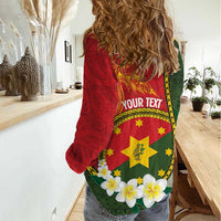 Personalised PNG Isten Hailans Provins Women Casual Shirt Papua New Guinea Plumeria Melanesian Pattern - Polynesian Pride