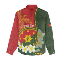 Personalised PNG Isten Hailans Provins Women Casual Shirt Papua New Guinea Plumeria Melanesian Pattern - Polynesian Pride