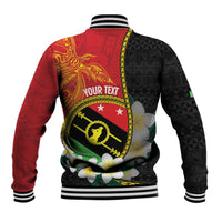 Personalised PNG Sauten Hailans Baseball Jacket Papua New Guinea Plumeria Melanesian Pattern LT14 - Polynesian Pride