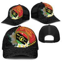 PNG Sauten Hailans Baseball Net Cap Papua New Guinea Plumeria Melanesian Pattern LT14 - Polynesian Pride