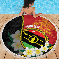 Personalised PNG Sauten Hailans Beach Blanket Papua New Guinea Plumeria Melanesian Pattern LT14 - Polynesian Pride