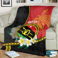 Personalised PNG Sauten Hailans Blanket Papua New Guinea Plumeria Melanesian Pattern - Polynesian Pride