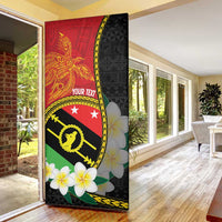 Personalised PNG Sauten Hailans Door Cover Papua New Guinea Plumeria Melanesian Pattern - Polynesian Pride