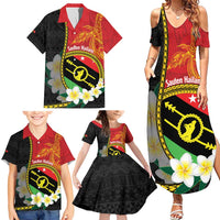 Personalised PNG Sauten Hailans Family Matching Summer Maxi Dress and Hawaiian Shirt Papua New Guinea Plumeria Melanesian Pattern - Polynesian Pride
