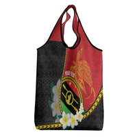 Personalised PNG Sauten Hailans Grocery Bag Papua New Guinea Plumeria Melanesian Pattern LT14 - Polynesian Pride