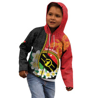 Personalised PNG Sauten Hailans Kid Hoodie Papua New Guinea Plumeria Melanesian Pattern - Polynesian Pride