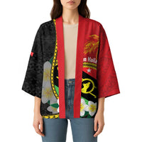 Personalised PNG Sauten Hailans Kimono Papua New Guinea Plumeria Melanesian Pattern - Polynesian Pride