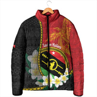 Personalised PNG Sauten Hailans Padded Jacket Papua New Guinea Plumeria Melanesian Pattern LT14 - Polynesian Pride