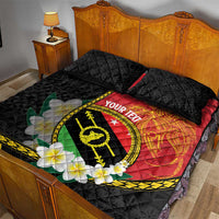 Personalised PNG Sauten Hailans Quilt Bed Set Papua New Guinea Plumeria Melanesian Pattern - Polynesian Pride