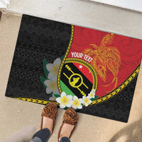Personalised PNG Sauten Hailans Rubber Doormat Papua New Guinea Plumeria Melanesian Pattern LT14 - Polynesian Pride