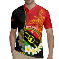 Personalised PNG Sauten Hailans Rugby Jersey Papua New Guinea Plumeria Melanesian Pattern LT14 - Polynesian Pride