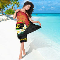 Personalised PNG Sauten Hailans Sarong Papua New Guinea Plumeria Melanesian Pattern - Polynesian Pride