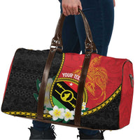 Personalised PNG Sauten Hailans Travel Bag Papua New Guinea Plumeria Melanesian Pattern - Polynesian Pride