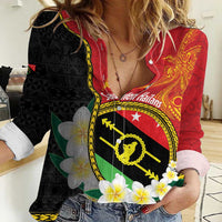 Personalised PNG Sauten Hailans Women Casual Shirt Papua New Guinea Plumeria Melanesian Pattern - Polynesian Pride