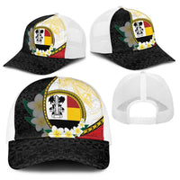 PNG Madang Provins Baseball Net Cap Papua New Guinea Plumeria Melanesian Pattern LT14 - Polynesian Pride