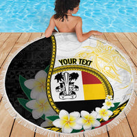 Personalised PNG Madang Provins Beach Blanket Papua New Guinea Plumeria Melanesian Pattern LT14 - Polynesian Pride