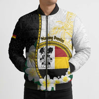 Personalised PNG Madang Provins Bomber Puffer Jacket Papua New Guinea Plumeria Melanesian Pattern LT14 - Polynesian Pride