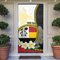 Personalised PNG Madang Provins Door Cover Papua New Guinea Plumeria Melanesian Pattern - Polynesian Pride