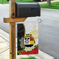 Personalised PNG Madang Provins Garden Flag Papua New Guinea Plumeria Melanesian Pattern - Polynesian Pride